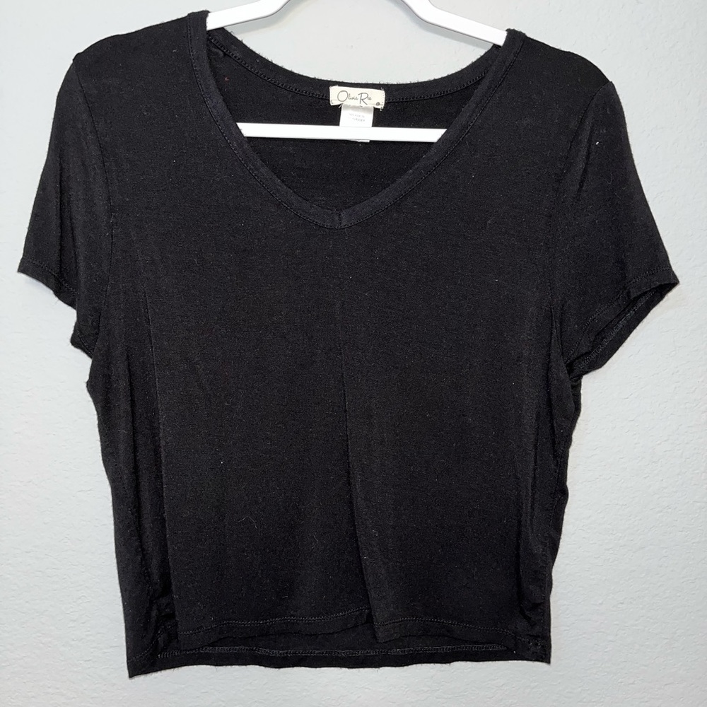 Olivia Rae simple black crop top.